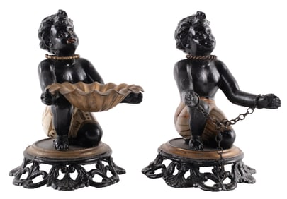 PAIR OF CAST BLACK AMERICANA FIGURINES