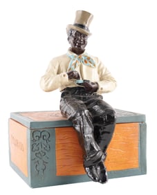 BLACK AMERICANA CERAMIC CIGAR BOX