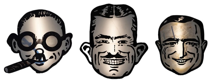 SET OF 3 PEP BOYS LIGHT UP SIGNS, MANNY, MOE, & JACK