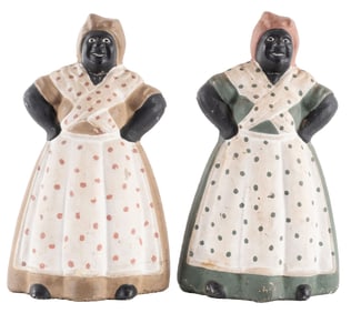 PAIR OF BLACK AMERICANA CHALK DOOR STOPS