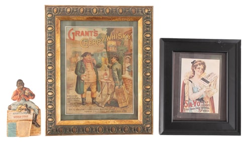 COLLECTION OF 3 CARDSTOCK ADVETISIMENTS