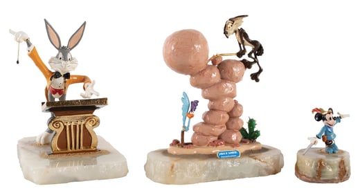 COLLECTION OF 3 MICKEY MOUSE & LOONEY TOONES FIGURES