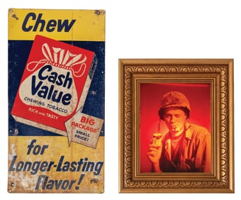 PAIR OF TOBACCOO-RELATED ADVERTISEMENTS