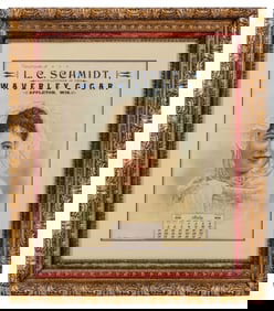 L.C. SCHMIDT WAVERLEY CIGAR CALENDAR WITH WOMAN