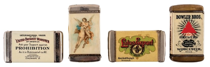 COLLECTION OF 4 MISC ADVERTISING MATCH SAFES