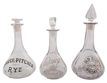 LOT OF 3 VINTAGE WHISKEY AND RYE BOTTLES