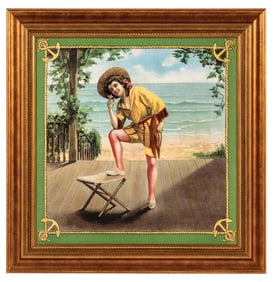 CANVAS FRAMED WOMAN SMOKING A CIGAR