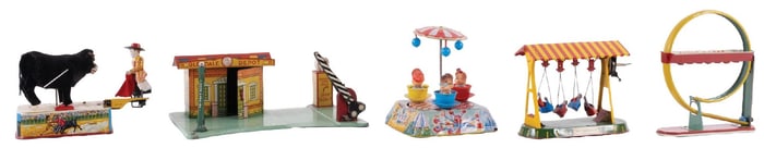COLLECTION OF 5 TIN TOYS