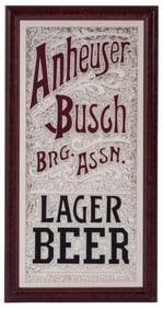 ANHEUSER BUSCH LAGER BEER REVERSE GLASS