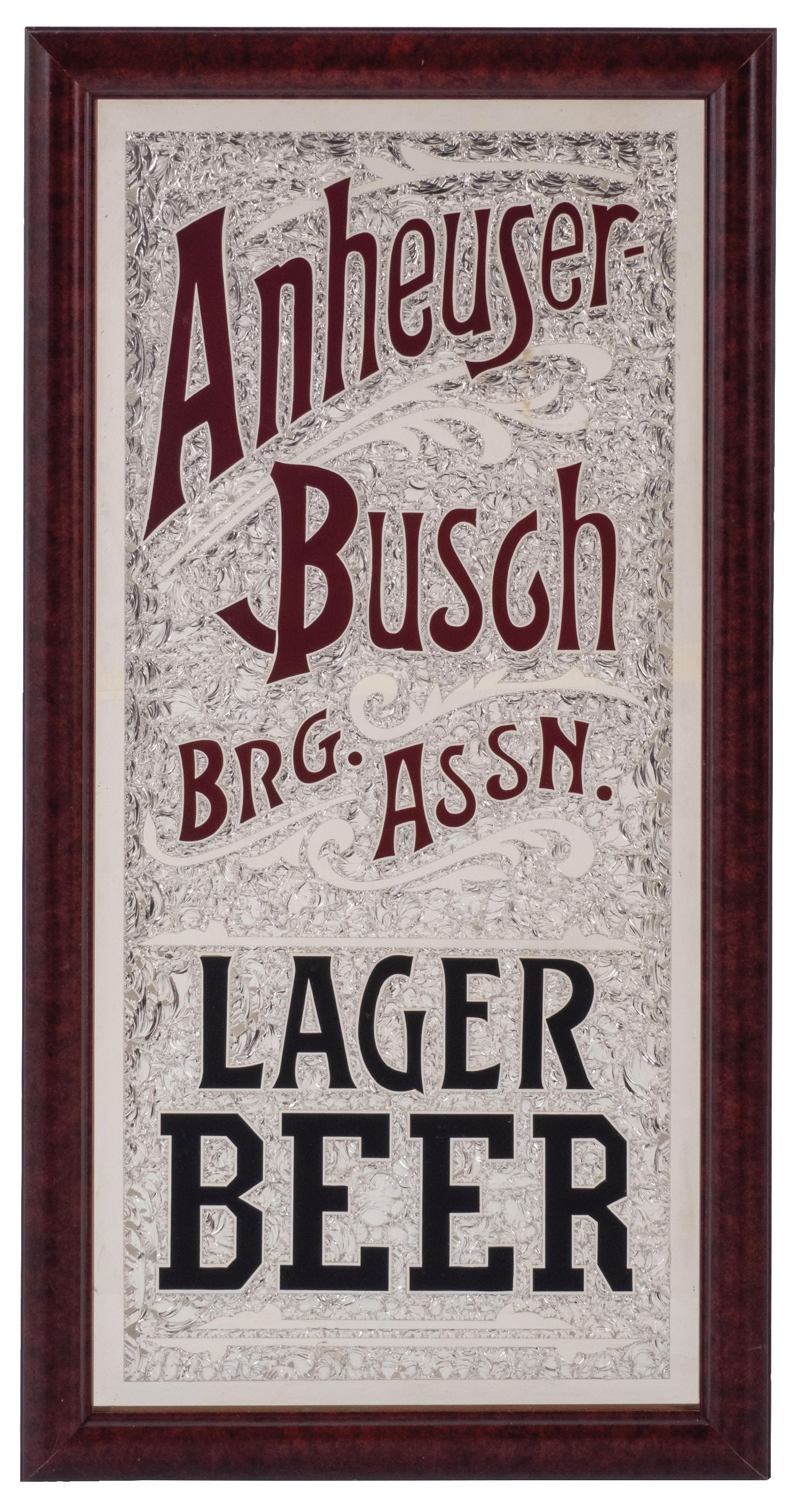 ANHEUSER BUSCH LAGER BEER REVERSE GLASS