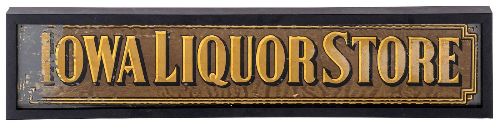 REVERSE PAINTED GLASS SIGN FOR IOWA LIQUOR STORE (1 of 2)
