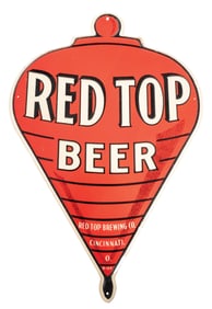 DIE-CUT TIN RED TOP BEER SIGN