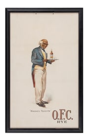 CARDBOARD BLACK AMERICANA SIGN ADVERTISING O.F.C. RYE