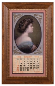 PACIFIC BREWING AND MALTING COMPANY CALENDAR WITH WOMAN
