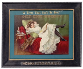 WICHMAN LUTGEN AND CO. INC. SF. GILT EDGE WHISKEY WITH VICTORIAN LADY