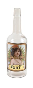 GLASS LABEL UNDER GLASS PORT BOTTLE