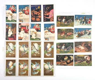 COLLECTION OF 36 CHAS. MOUL & POTTS BEER HOLIDAY POSTCARDS