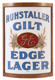 RUHSTALLER GILT EDGE LAGER BREWERY SIGN