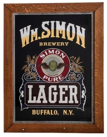 WM. SIMON BREWING AND MALTING COMPANY REVERSE ON GLASS
