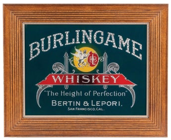 BURLINGAME WHISKY ON REVERSE GLASS PICTURE