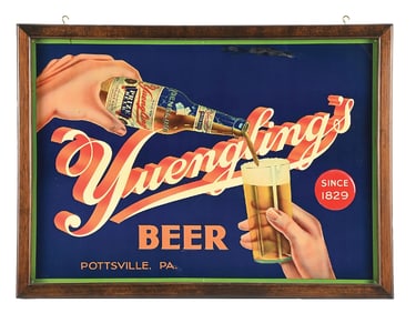 YUENGLING'S PRIZE BEER TIN LITHOGRAPH SIGN