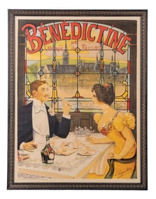 FRENCH BENEDICTINE LIQUOR ADVERTISING POSTER