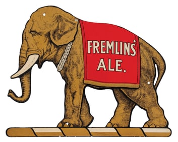 TIN DIE-CUT TAC AUTHENTICATED SIGN ADVERTISING FREMLINS' ALE