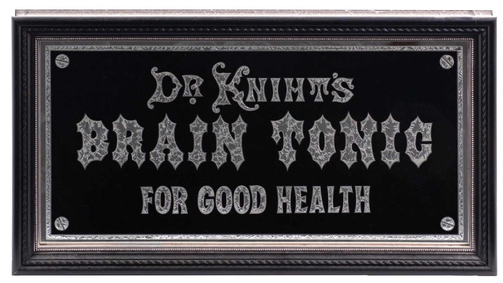 DR. KNIHT'S BRAIN TONIC REVERS GLASS FRAMED SIGN (1 of 2)