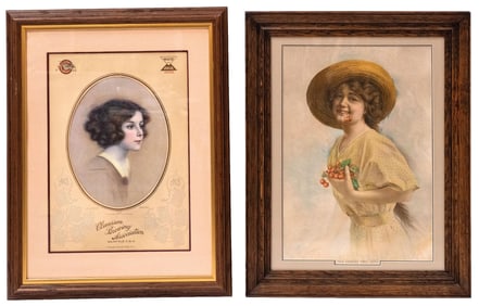 LOT OF 2 CHERRY-CHIC AND CLAUSEN BREWING FRAMED ADVERTISING