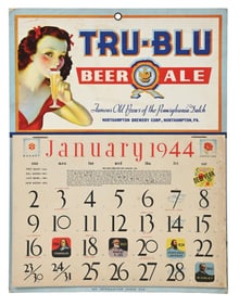 TRU-BLU BEER & ALE 1944 CALENDAR