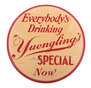 YUENGLING'S SPECIAL BEER CELLULOID SMALL BUTTON SIGN