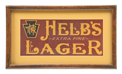 HELB'S EXTRA FINE LAGER BEER CARDBOARD OR HEAVY PAPER SIGN