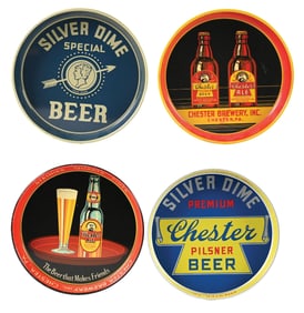 LOT OF 4 CHESTER BREWERY INC. BEER TRAYS