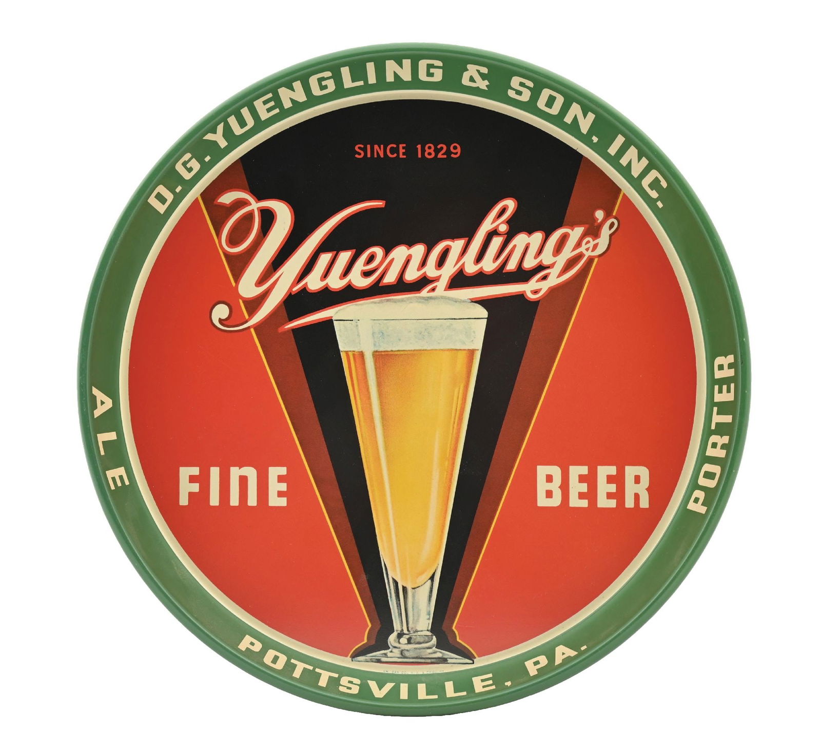 YUENGLING'S PILSNER GLASS BEER TRAY (1 of 3)