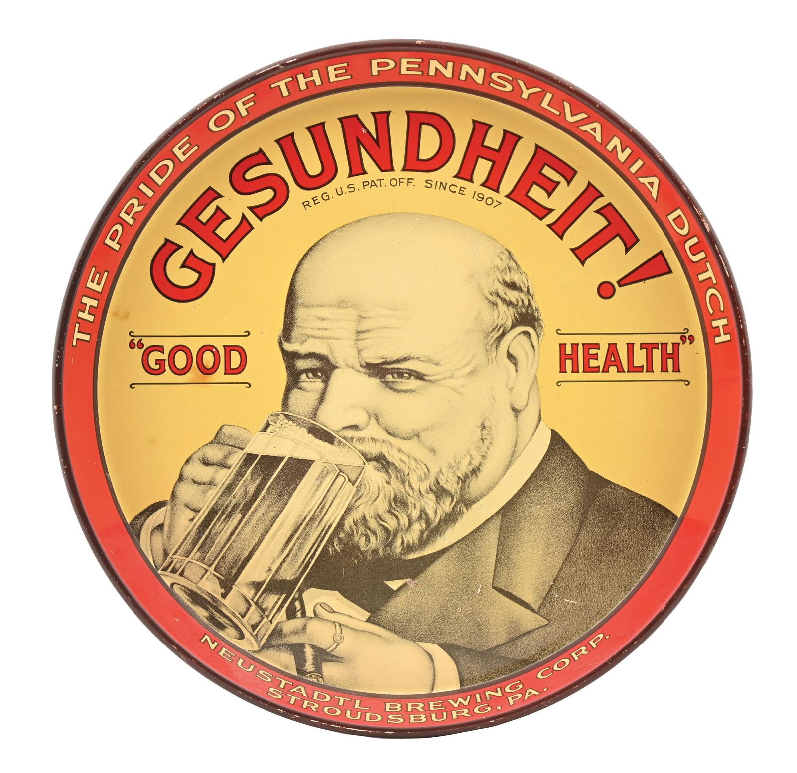 NEUSTADTL BREWING CO. "GESUNDHEIT!" BEER TRAY (1 of 3)