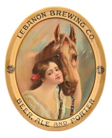 LEBANON BREWING CO. HORSE & LADY BEER TRAY