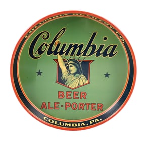 COLUMBIA BREWERY CO. STATUE OF LIBERTY BEER TRAY