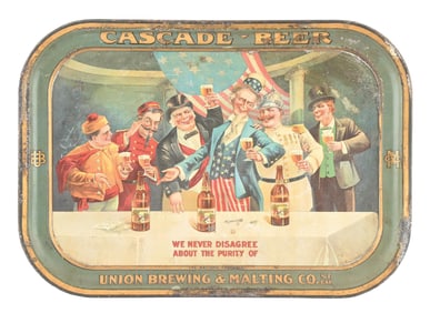 UNION BREWING & MALTING CO. CASCADE BEER TRAY