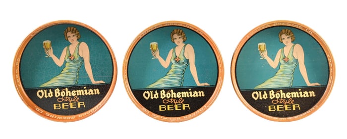 SET OF 3 COOPER BREWING CO. OLD BOHEMIAN BEER TRAYS