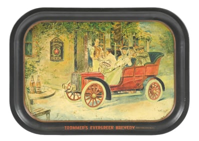 TROMMER'S EVERGREEN BREWERY AUTOMOBILE SCENE BEER TRAY