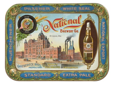 NATIONAL BREWERY CO. FACTORY SCENE BEER TRAY