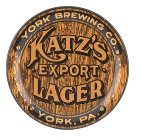 YORK BREWING CO. KATZ'S EXPORT LAGER BEER TIP TRAY