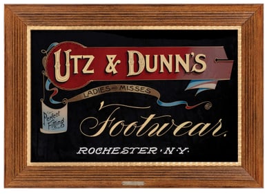 UTZ AND DUNN'S FOOTWEAR FRAMED SIGN