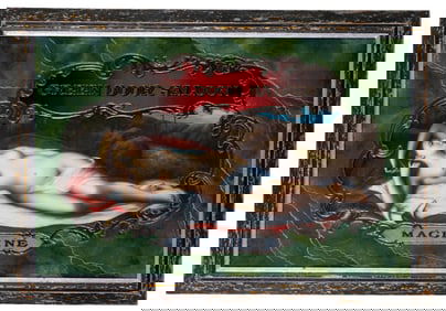 GREEN DOOR SALOON NUDE WOMAN ON REVERSE GLASS FRAMED