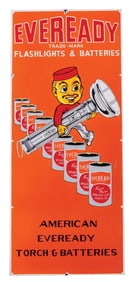 PORCELAIN EVEREADY FLASHLIGHT & BATTERY SIGN