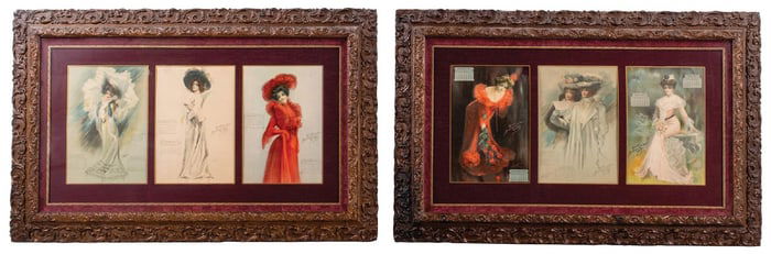 LOT OF 2 CHICAGO MILKWAUKEE AND ST. PAUL RAILWAY CALENDARS FRAMED