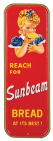 SELF-FRAMED TIN SIGN FOR SUNBEAM BREAD