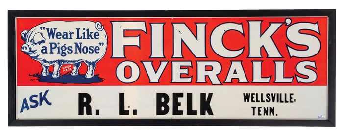 FINCK'S OVERALLS TIN SIGN