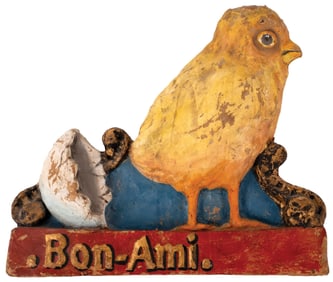 PAPER MACHE BON-AMI CHICK FIGURAL DISPLAY