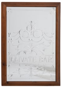 PRIVATE BAR FRAMED MIRRORED GLASS
